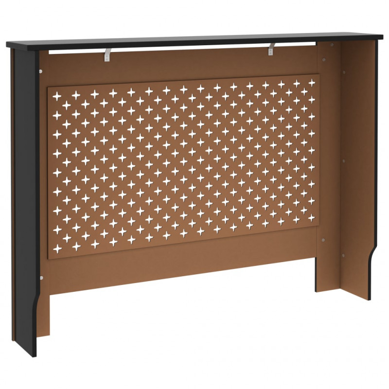 Osłona na kaloryfer, czarna, 112x19x81,5 cm, MDF