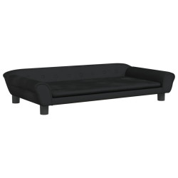 Sofa dla dzieci, czarna, 100x50x26 cm, aksamit