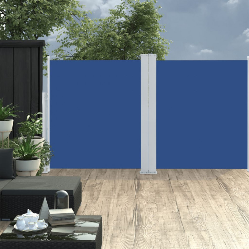 Zwijana markiza boczna, niebieska, 160 x 600 cm