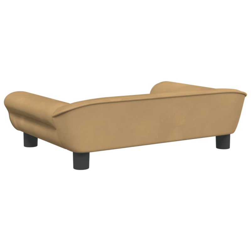 Sofa dla dzieci, brązowa, 70x45x26 cm, aksamit