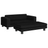 Sofa dziecięca z podnóżkiem, czarna, 100x50x30 cm, aksamit