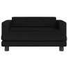 Sofa dziecięca z podnóżkiem, czarna, 100x50x30 cm, aksamit