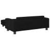 Sofa dziecięca z podnóżkiem, czarna, 100x50x30 cm, aksamit