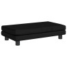 Sofa dziecięca z podnóżkiem, czarna, 100x50x30 cm, aksamit