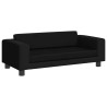 Sofa dziecięca z podnóżkiem, czarna, 100x50x30 cm, aksamit