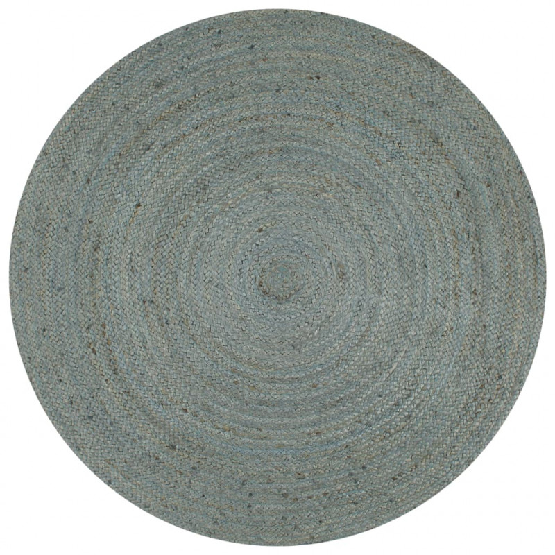 Ręcznie wykonany dywan z juty, okrągły, 120 cm, oliwkowozielony
