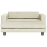 Sofa dziecięca z podnóżkiem, kremowa, 100x50x30 cm, aksamit