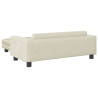 Sofa dziecięca z podnóżkiem, kremowa, 100x50x30 cm, aksamit
