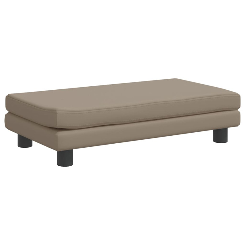 Sofa dziecięca z podnóżkiem, cappuccino, 100x50x30 cm, ekoskóra