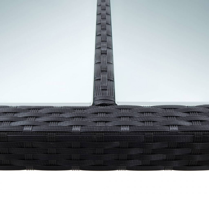 Stół ogrodowy, czarny, 200x200x74 cm, polirattanowy