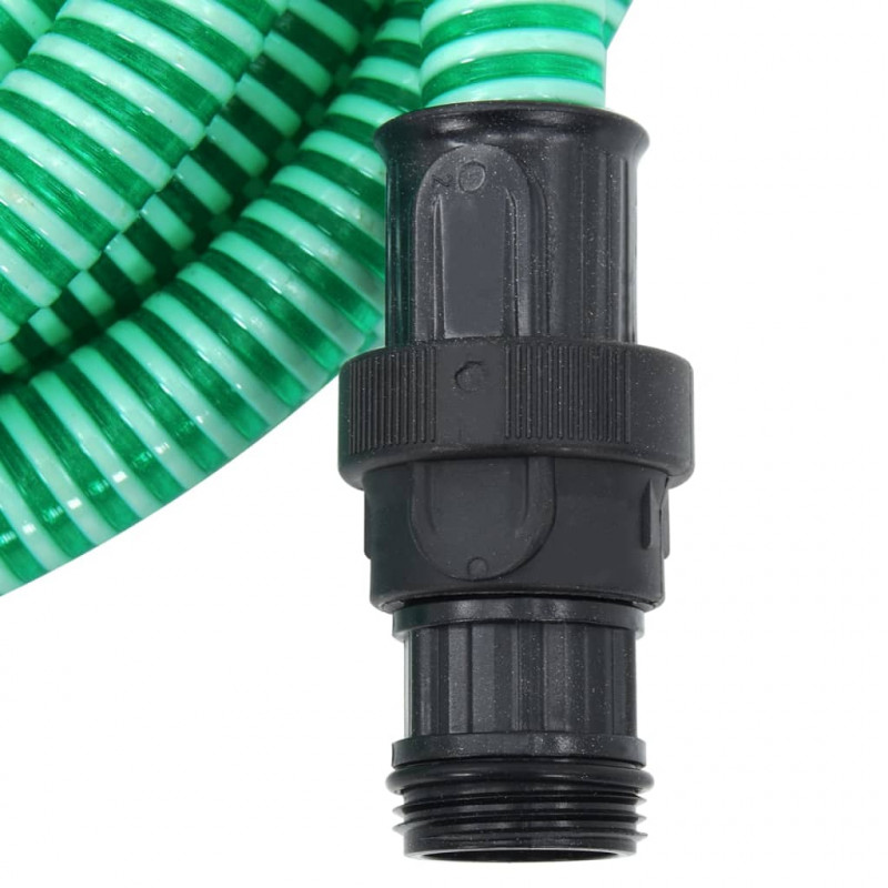 Wąż ssący z mosiężnymi złączami, zielony, 1" 10 m, PVC