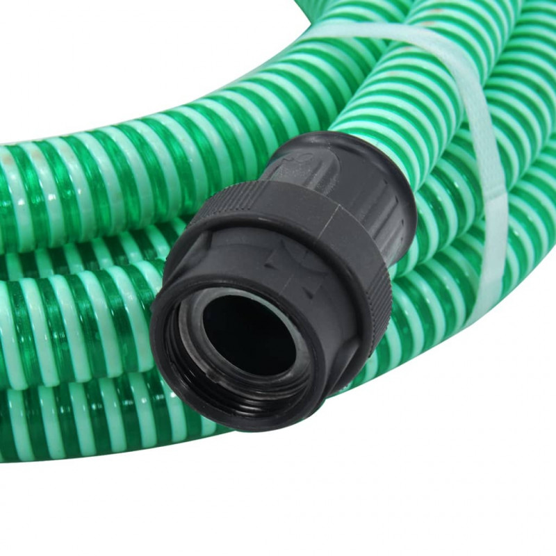 Wąż ssący z mosiężnymi złączami, zielony, 1" 10 m, PVC