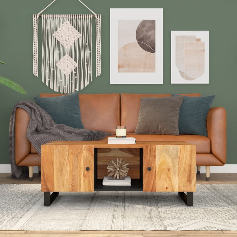 Stolik kawowy, 100x54x40 cm, akacja i materiał drewnopochodny