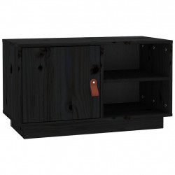 Szafka pod TV, czarna, 70x34x40 cm, lite drewno sosnowe