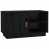 Szafka pod TV, czarna, 70x34x40 cm, lite drewno sosnowe