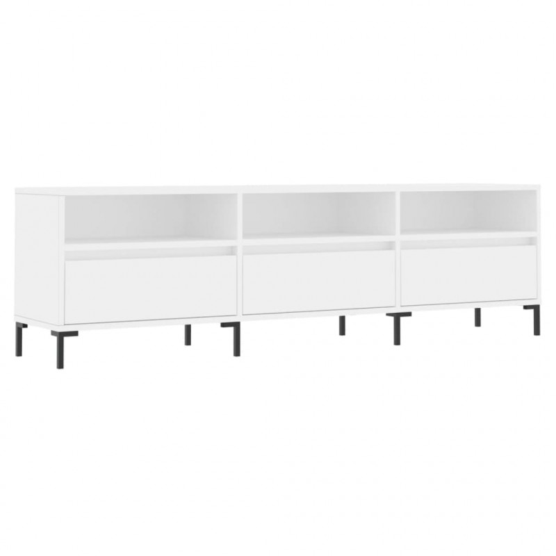 Szafka pod TV, biała, 150x30x44,5 cm, materiał drewnopochodny