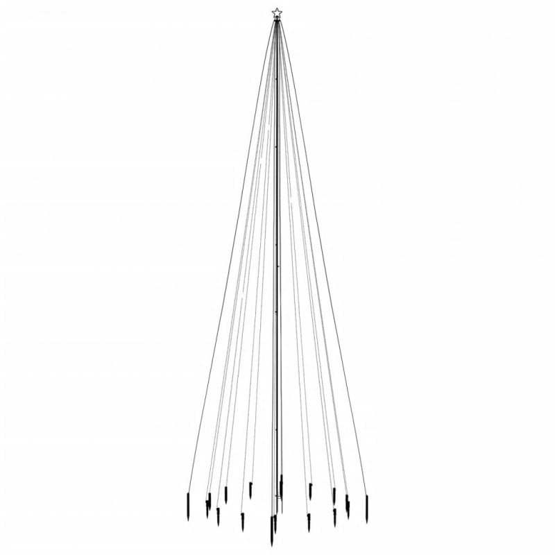 Choinka z kołkiem gruntowym, 1134 zimne białe LED, 800 cm