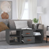 Stolik kawowy, szary, 100x50x41 cm, lite drewno sosnowe