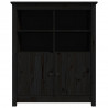 Szafka, czarna, 83x41,5x100 cm, lite drewno sosnowe