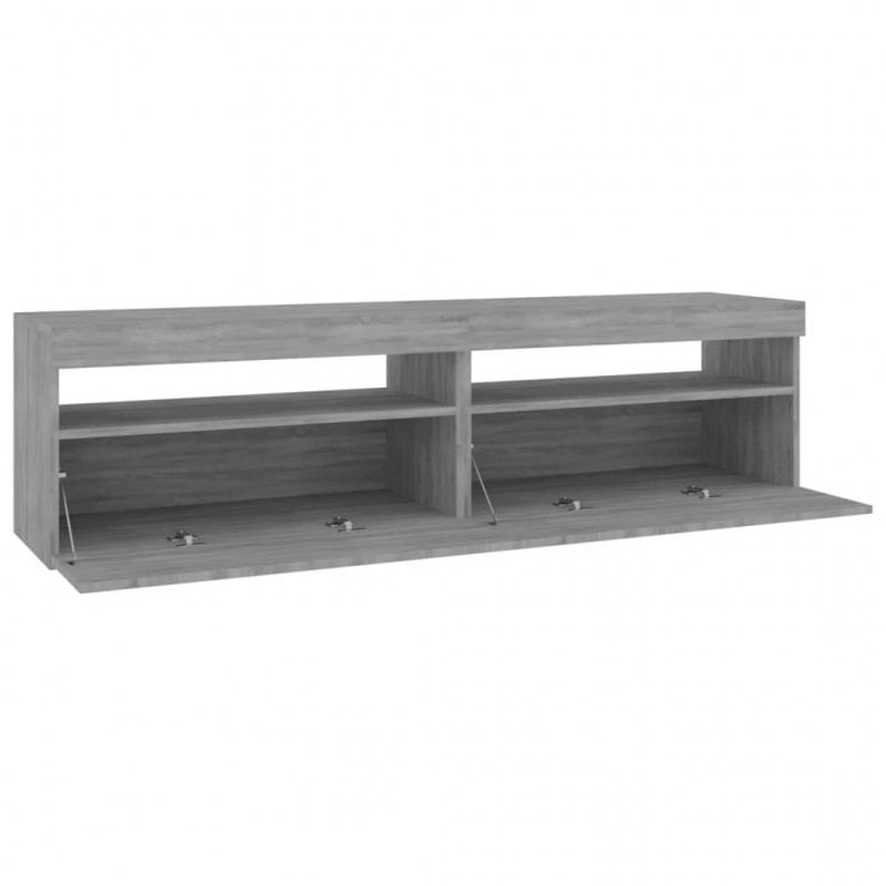 Szafki pod TV z LED, 2 szt., szary dąb sonoma 75x35x40 cm