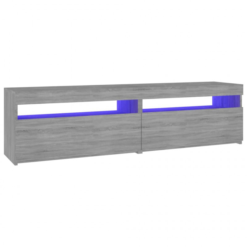 Szafki pod TV z LED, 2 szt., szary dąb sonoma 75x35x40 cm