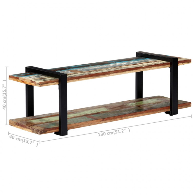 Szafka pod TV, 130 x 40 x 40 cm, lite drewno z odzysku