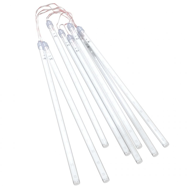 Lampki meteory, 8 szt., 30 cm, 192 niebieskich LED, wewn./zewn.