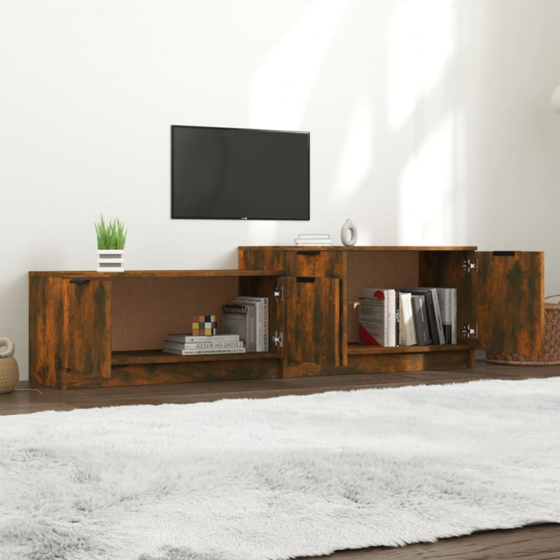Szafka pod telewizor, przydymiony dąb, 158,5x36x45 cm