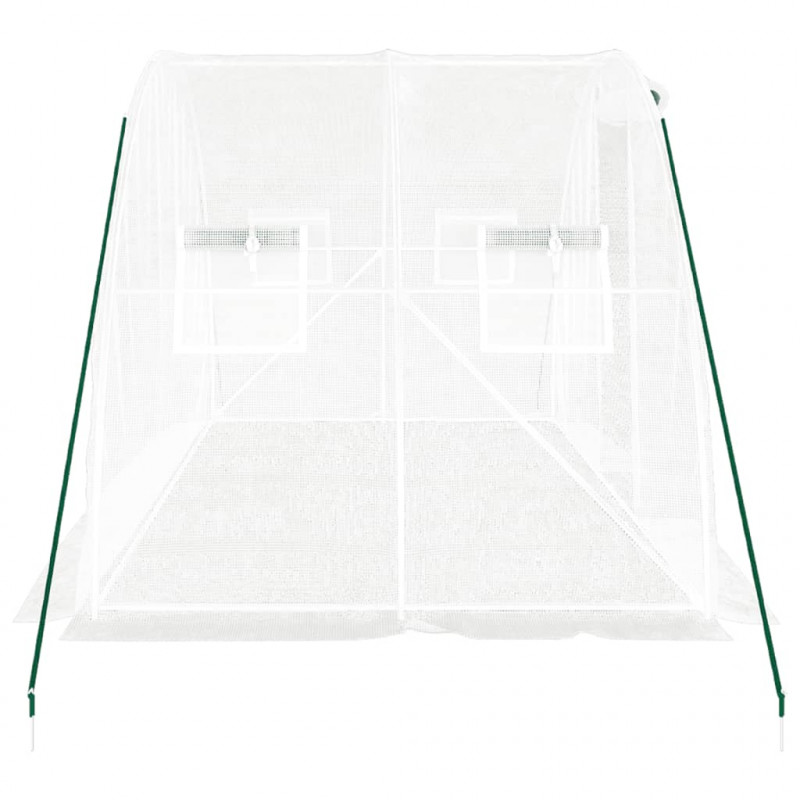 Szklarnia ze stalową ramą, biała, 8 m², 4x2x2 m