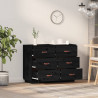 Komoda, czarna, 100x40x75 cm, lite drewno sosnowe