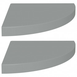 Narożne półki ścienne, 2 szt., szare, 35x35x3,8 cm, MDF