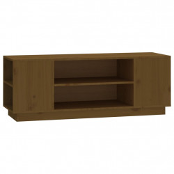 Szafka pod TV, miodowy brąz, 110x35x40,5cm, lite drewno sosnowe