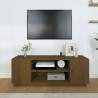 Szafka pod TV, miodowy brąz, 110x35x40,5cm, lite drewno sosnowe