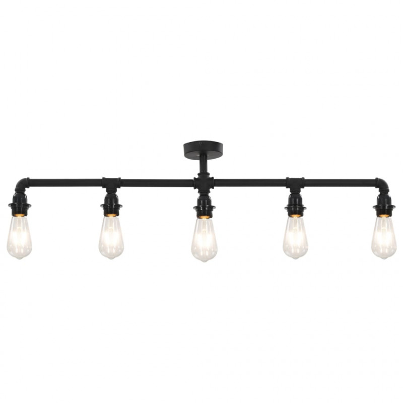 Lampa sufitowa, czarna, 5 żarówek E27