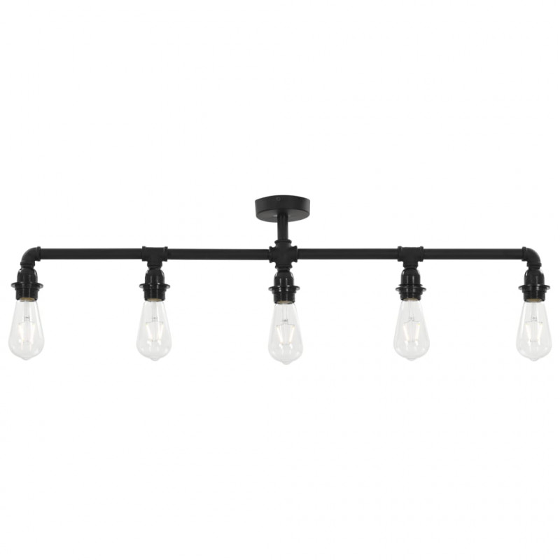 Lampa sufitowa, czarna, 5 żarówek E27