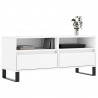 Szafka pod TV, biała, 100x34,5x44,5 cm, materiał drewnopochodny