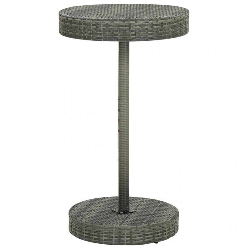 Stolik ogrodowy, szary, 60,5x106 cm, polirattan