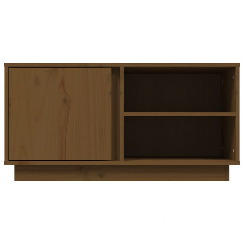 Szafka pod TV, miodowy brąz, 80x35x40,5 cm, lite drewno sosnowe