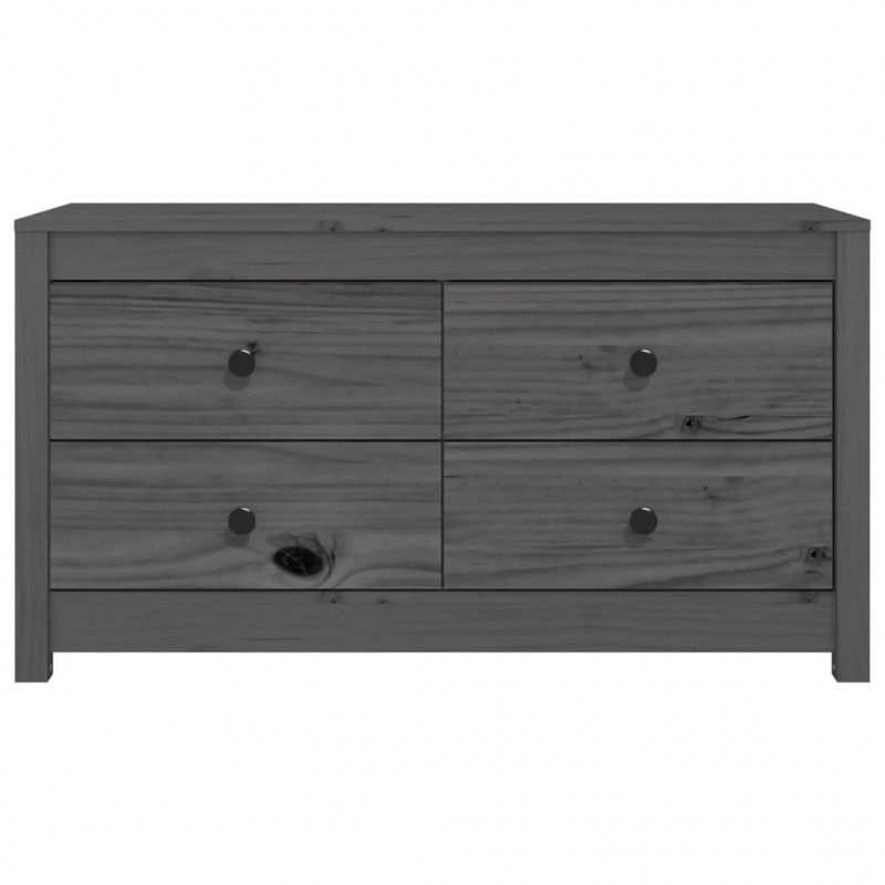 Komoda, szara, 100x40x54 cm, lite drewno sosnowe