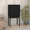 Kredens, czarny, 60x40x120 cm, lite drewno sosnowe