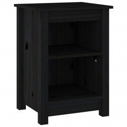 Szafki nocne, 2 szt., czarne, 40x35x55 cm, lite drewno sosnowe