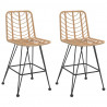 Stołki barowe, 2 szt., 45x56x103,5 cm, PE, rattan i stal