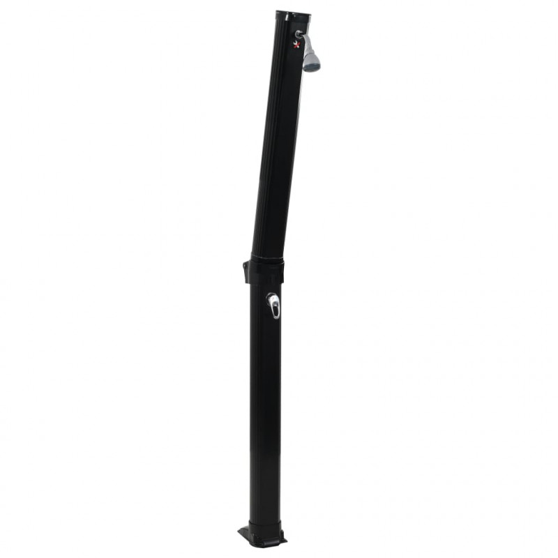 Składany prysznic solarny, czarny, 214 cm, 23 L