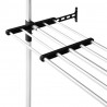 Teleskopowy system z półką i drążkami do garderoby, aluminiowy