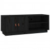 Szafka pod TV, czarna, 105x34x40 cm, lite drewno sosnowe