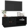 Szafka pod TV, czarna, 105x34x40 cm, lite drewno sosnowe