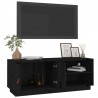 Szafka pod TV, czarna, 105x34x40 cm, lite drewno sosnowe