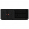 Szafka pod TV, czarna, 105x34x40 cm, lite drewno sosnowe