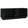 Szafka pod TV, czarna, 105x34x40 cm, lite drewno sosnowe