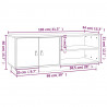 Szafka pod TV, czarna, 105x34x40 cm, lite drewno sosnowe